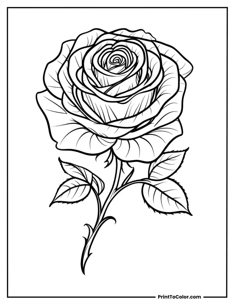 A detailed rose with swirling petals