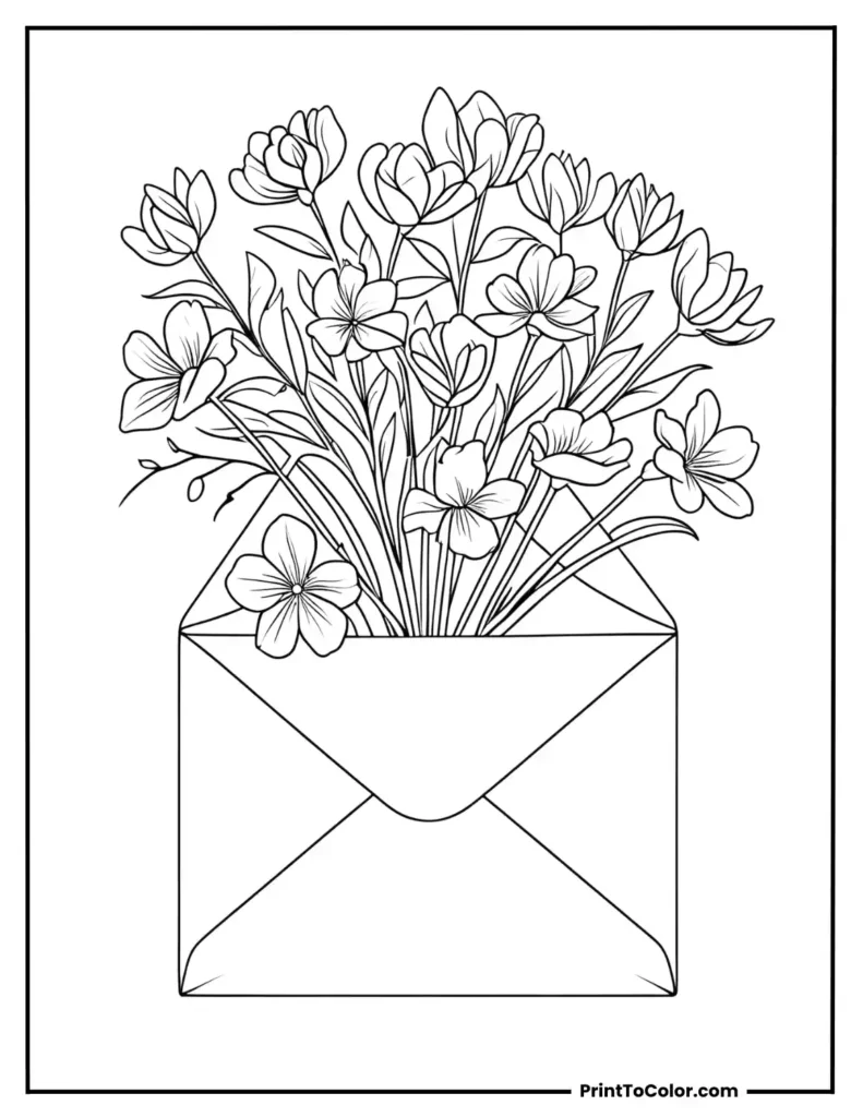 Bouquet in an envelop