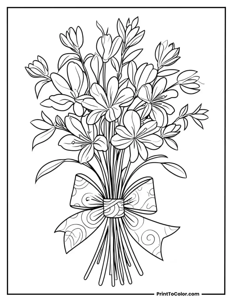 Flower bouquet with decorative wrapping