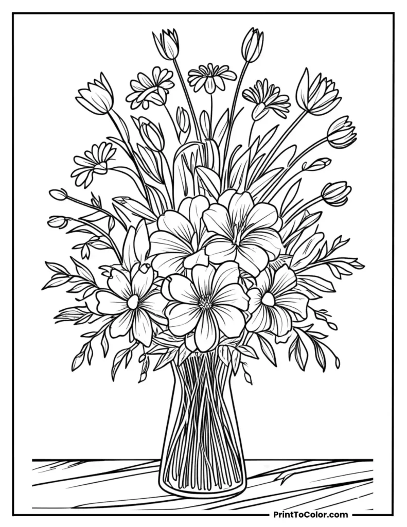 a bouquet of flowers placed on a table