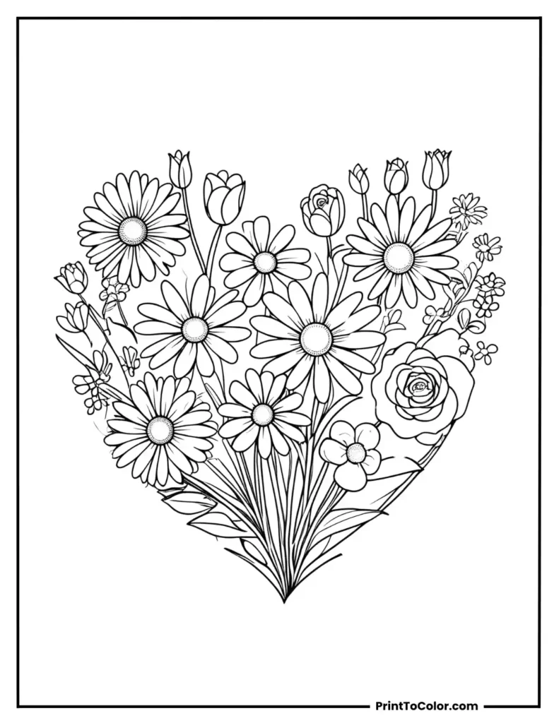 A heart made of flowers