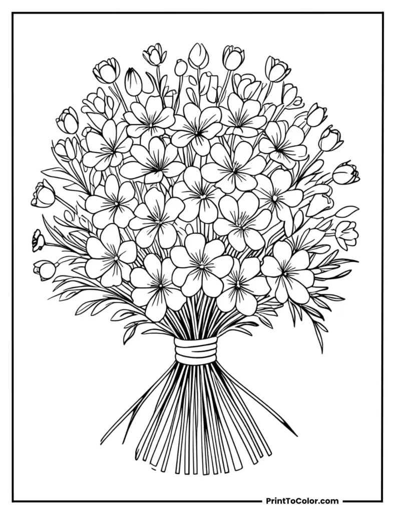 A wedding bouquet in clean circular arrangement