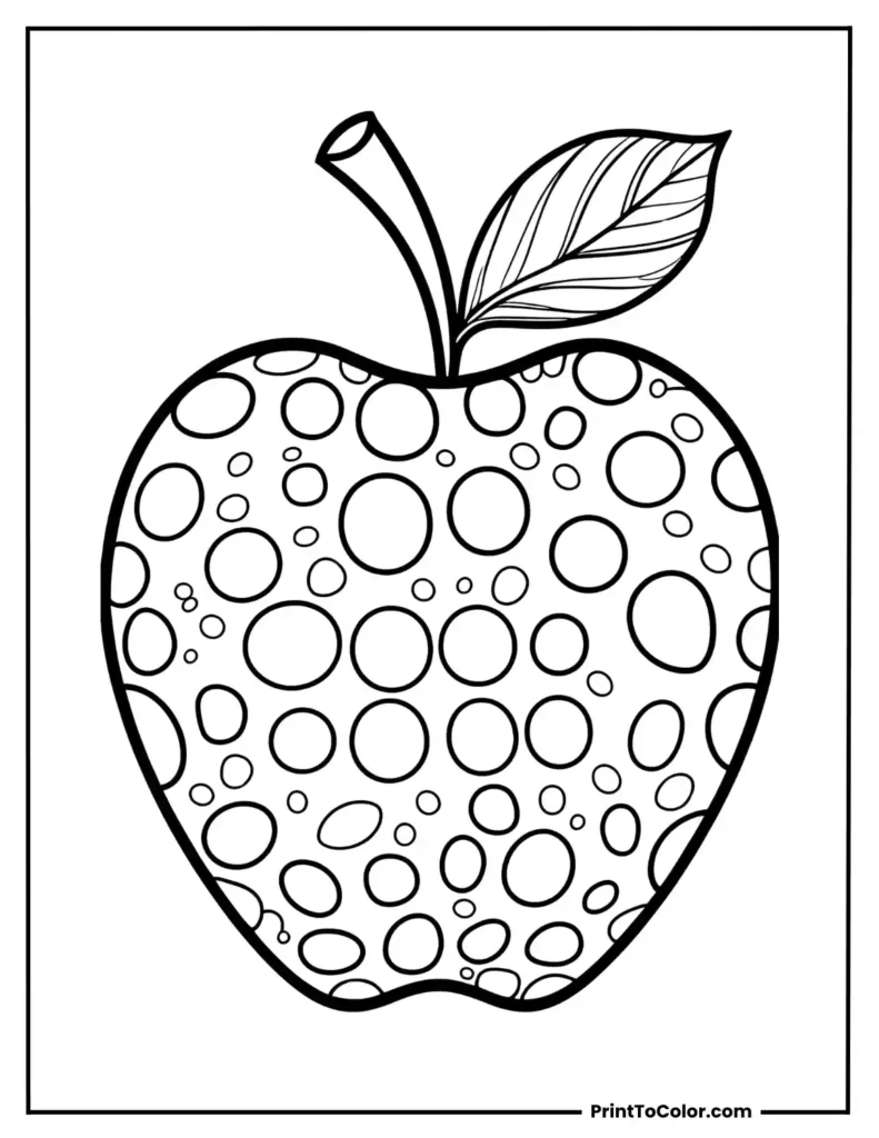 Big bold apple with polka dot patterns