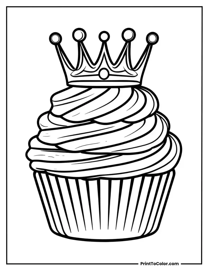 Cupcake with a crown on top