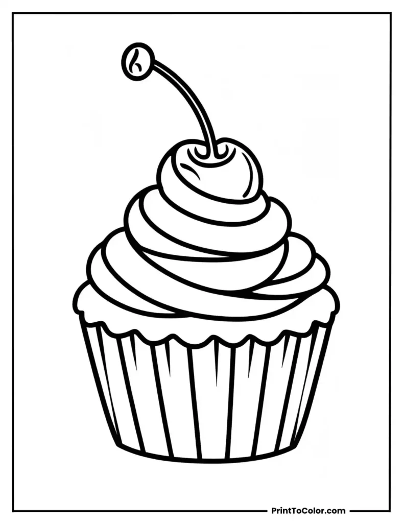 Cupcake with cherry on top