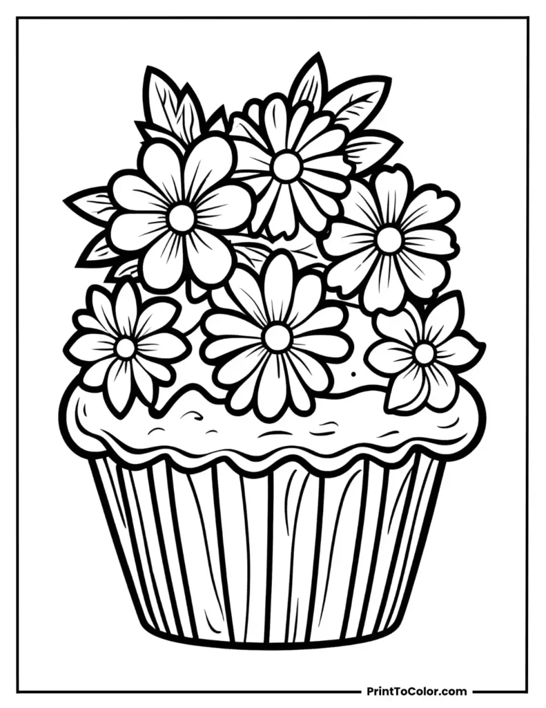Cupcake with floral toppings 2