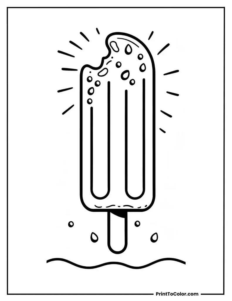 Melting pepsicle under a shining sun