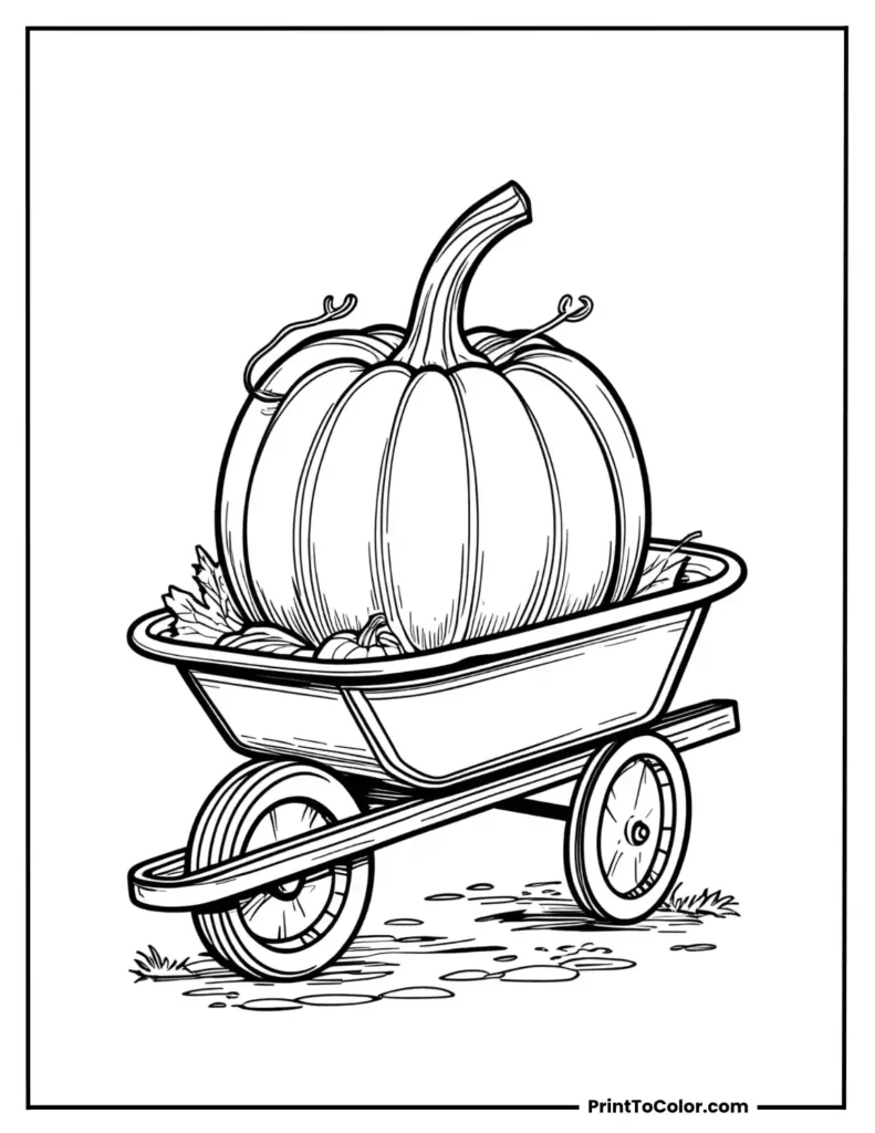 Pumpkin in a wheelbarrow