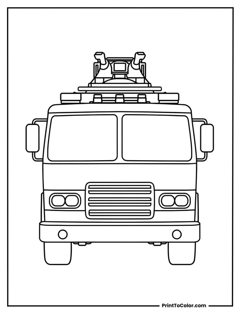 cartoon fire truck with ladder