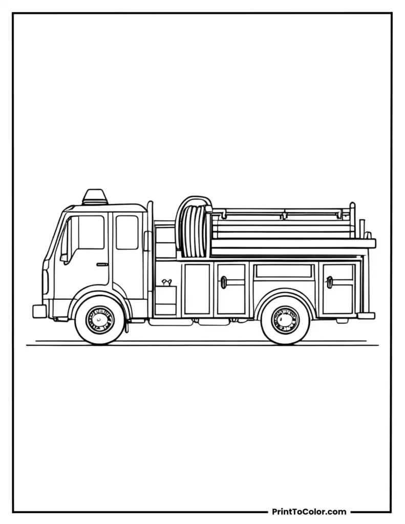 fire truck with a hose reel