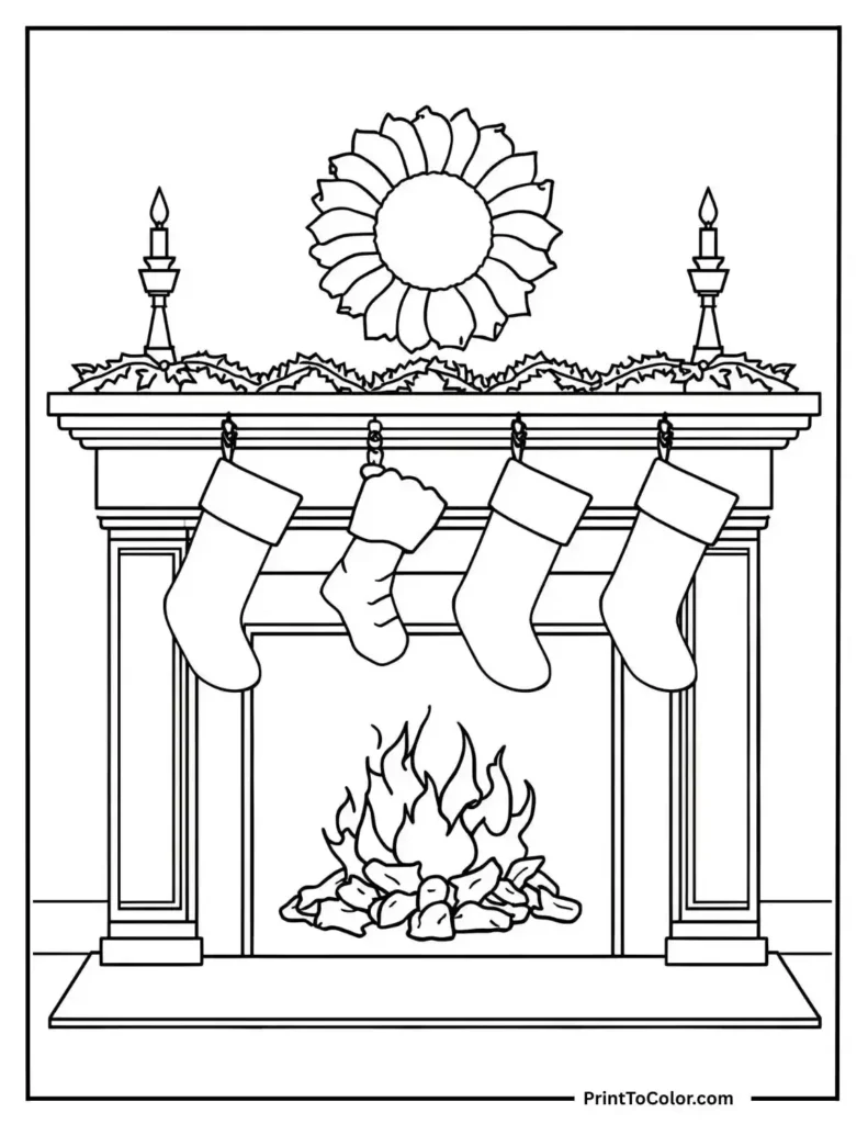 fireplace with stockings