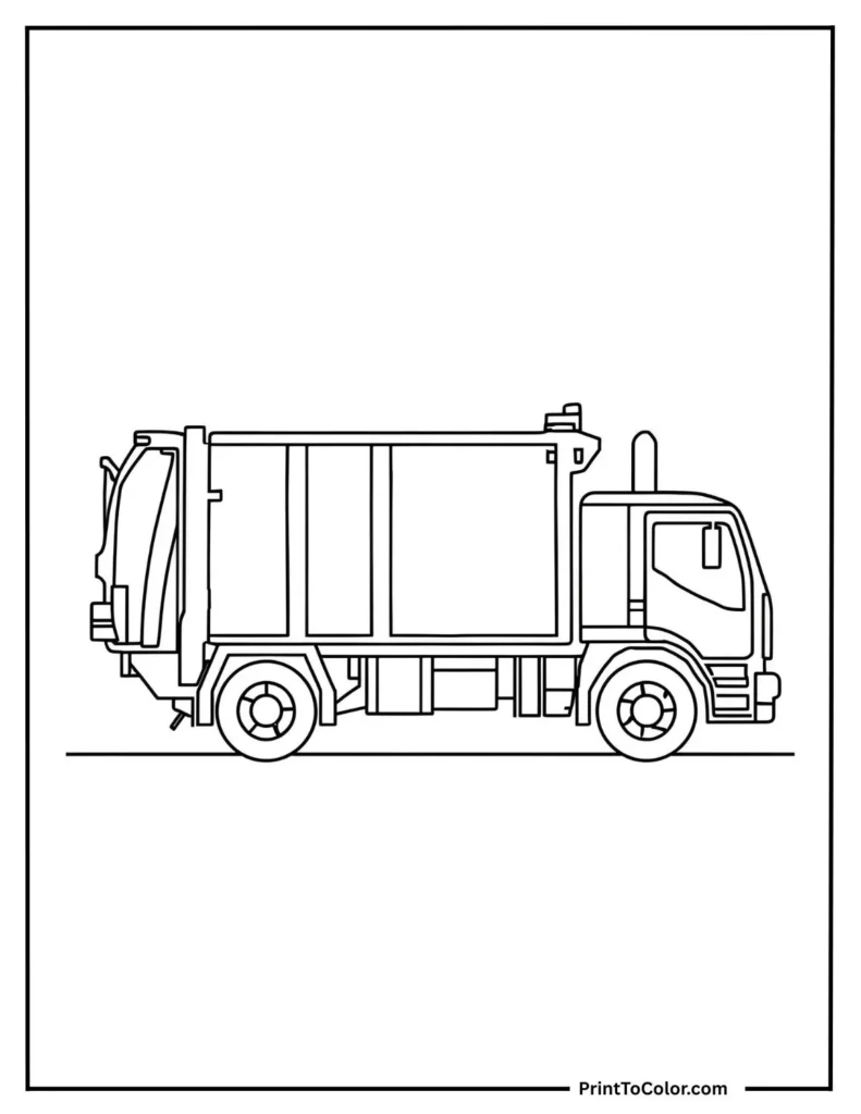 garbage truck with boxy back