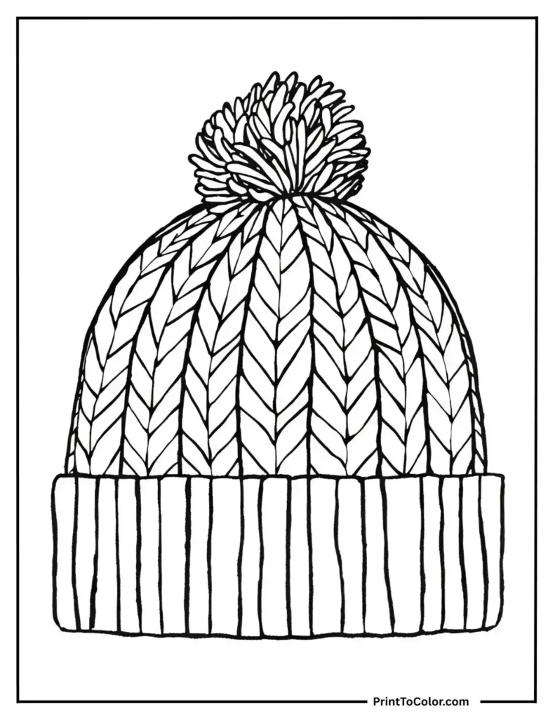 knitted winter hat with pom‑pom