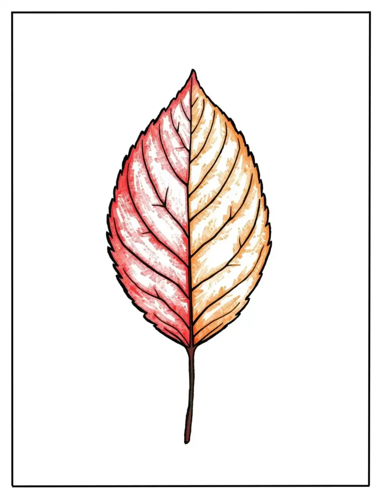 leaves coloring pages