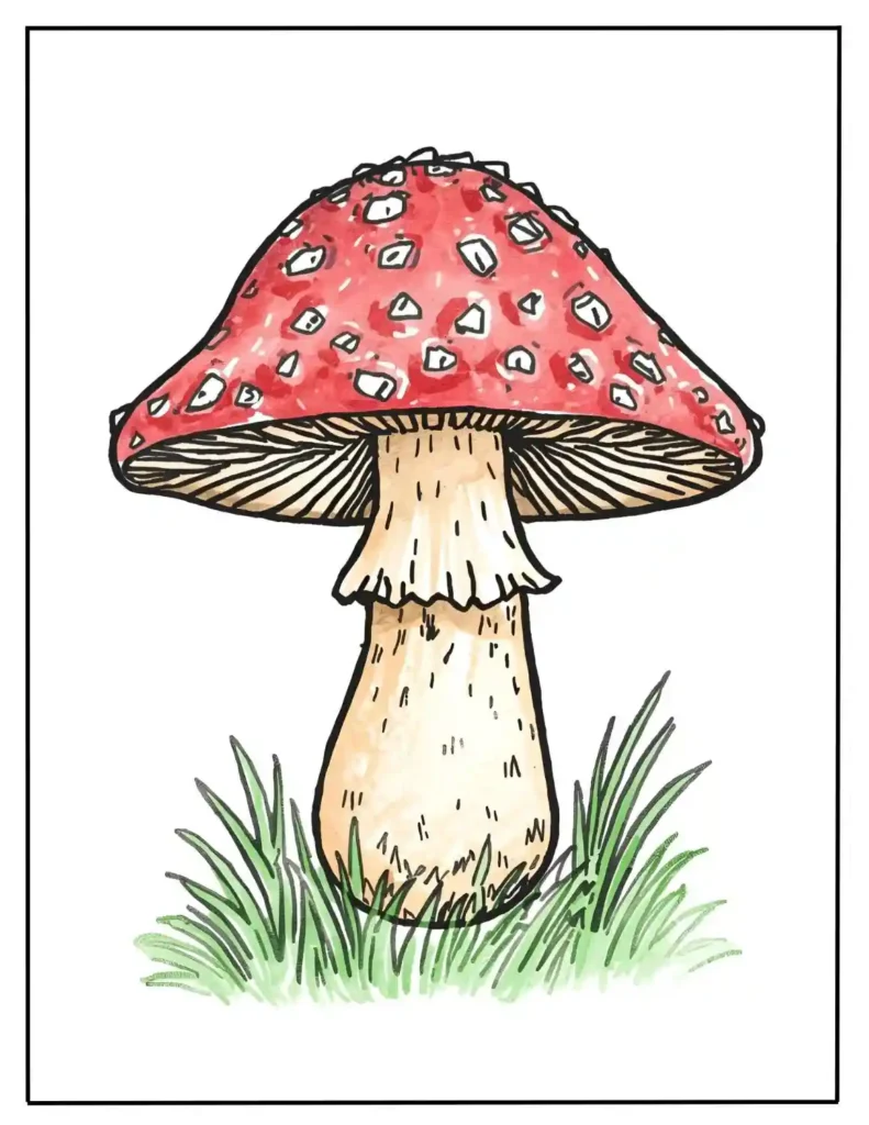 mushroom coloring pages