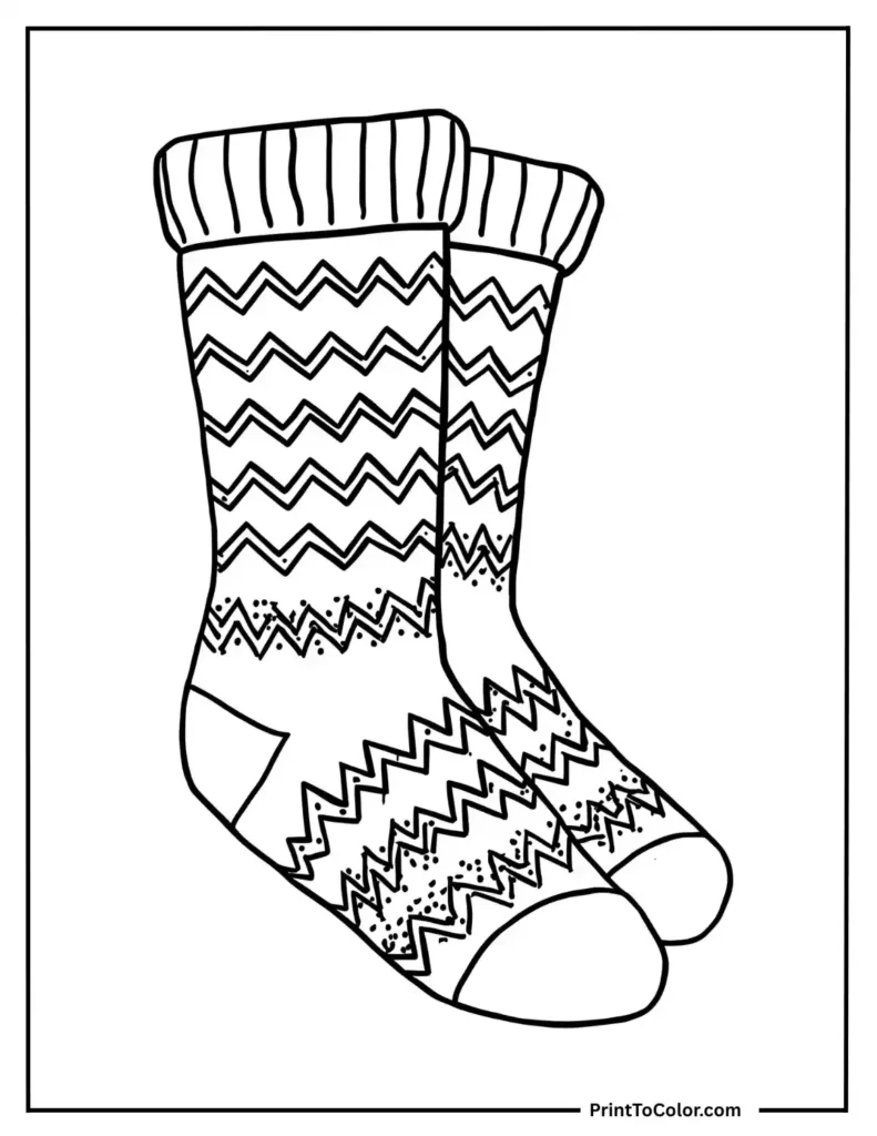 woolen socks with zigzag winter designs